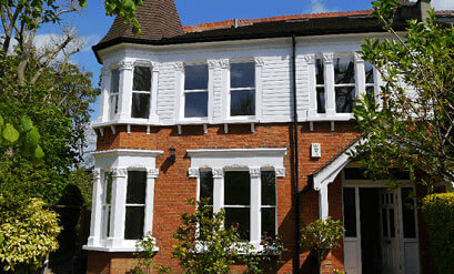 Front of a house with Sash Windows